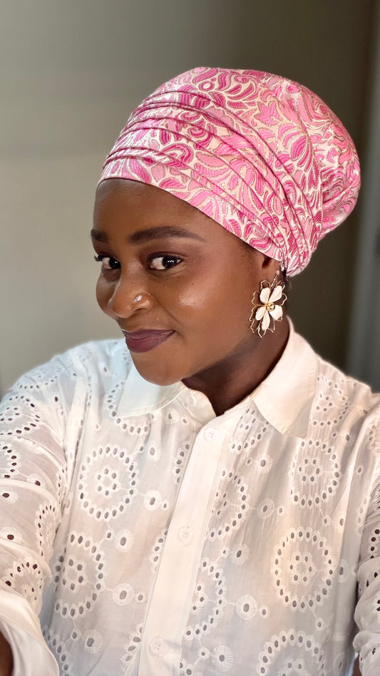 Pink Brocade Turban