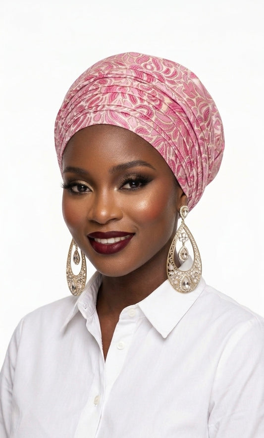 Pink Brocade Turban