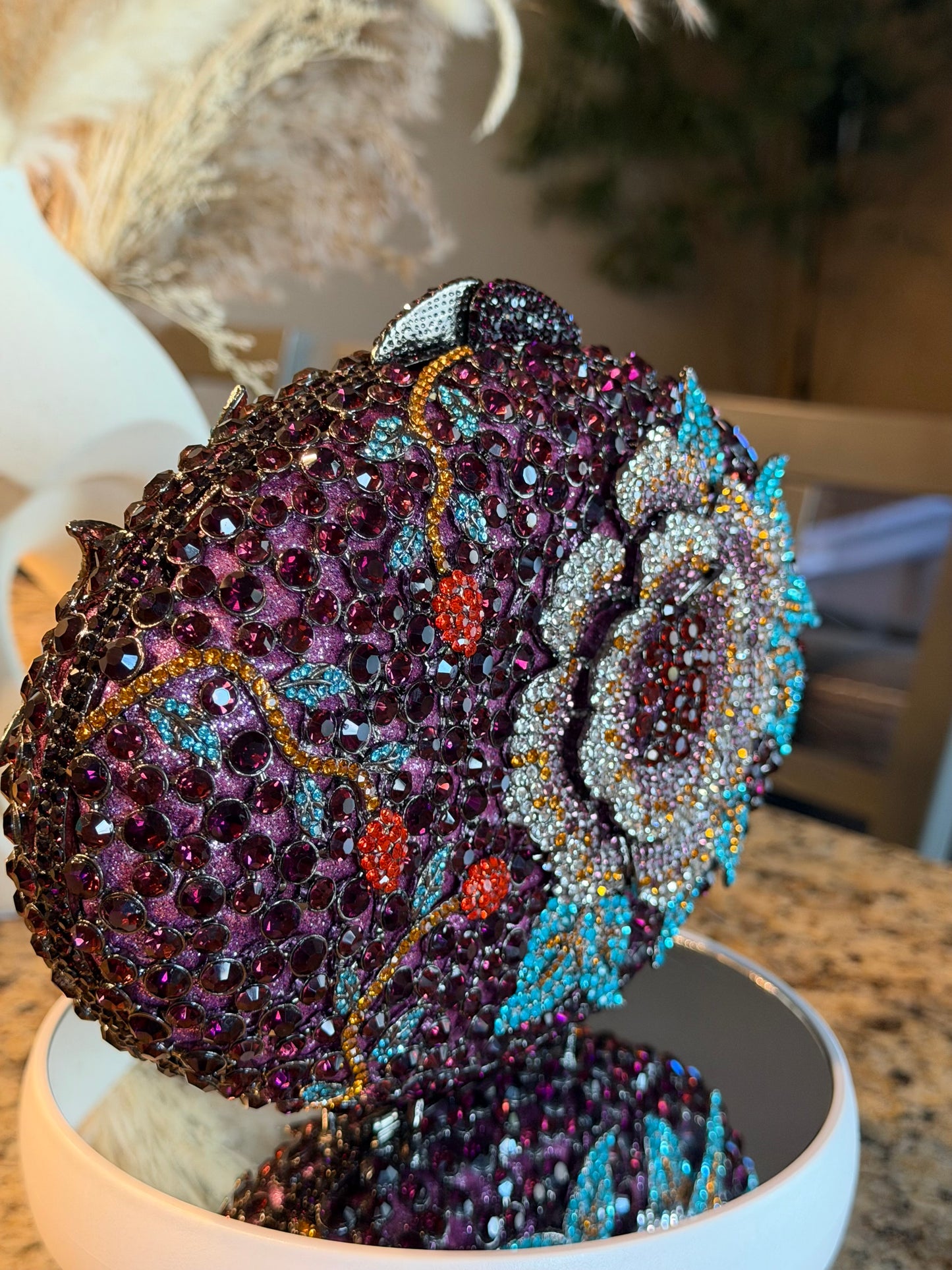 Crystal Floral Clutch Purse