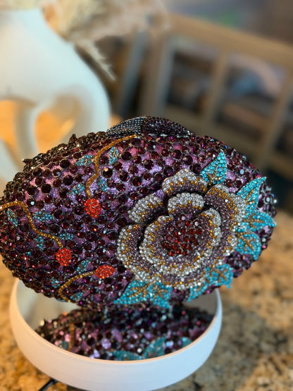 Crystal Floral Clutch Purse