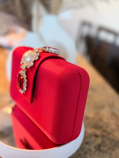 Red Satin Clutch