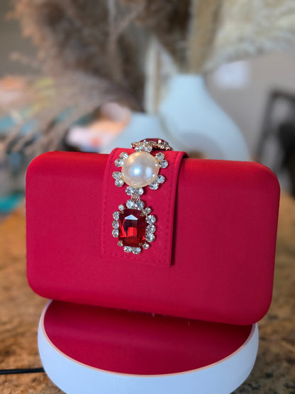 Red Satin Clutch