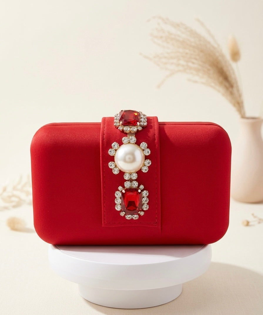 Red Satin Clutch