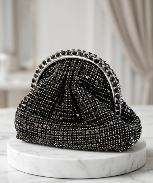 Black Crystal Evening Clutch