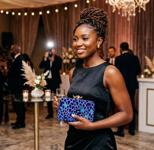 Royal Blue Embroidered Clutch Purse