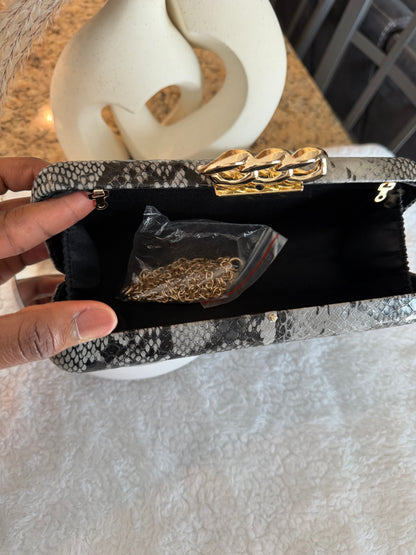 Black & White Python Clutch