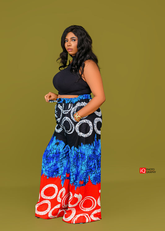 Multicolored Adire Palazzo Pants