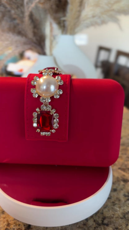 Red Satin Clutch
