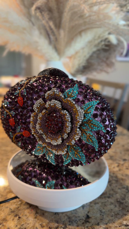 Crystal Floral Clutch Purse