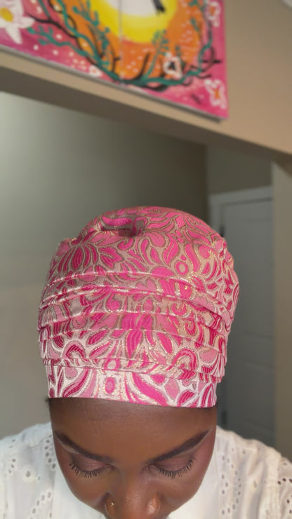 Pink Brocade Turban