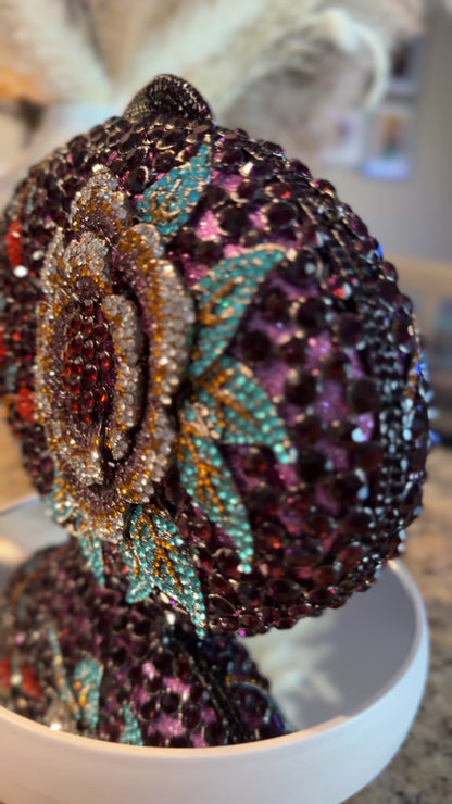 Crystal Floral Clutch Purse