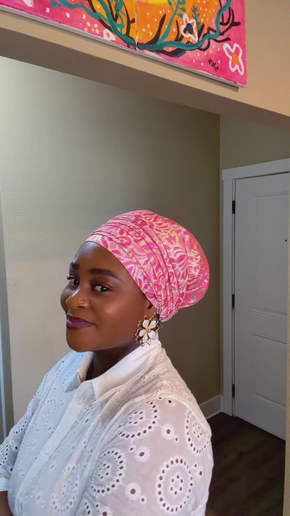 Pink Brocade Turban