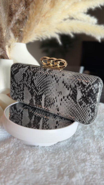 Black & White Python Clutch